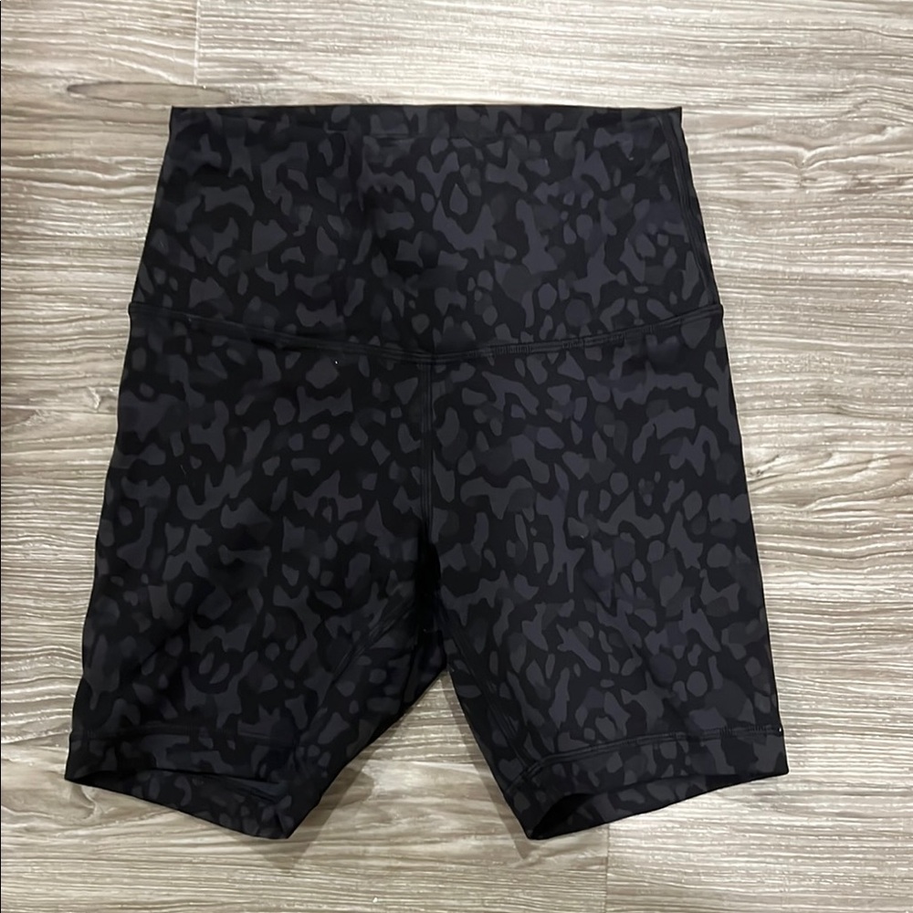 Lululemon Black Patterned Biker Shorts